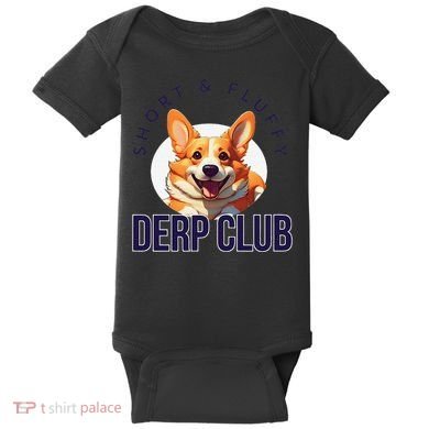 Short & Fluffy Derp Club For Corgis Baby Bodysuit