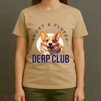Short & Fluffy Derp Club For Corgis T-Shirt thumb 4