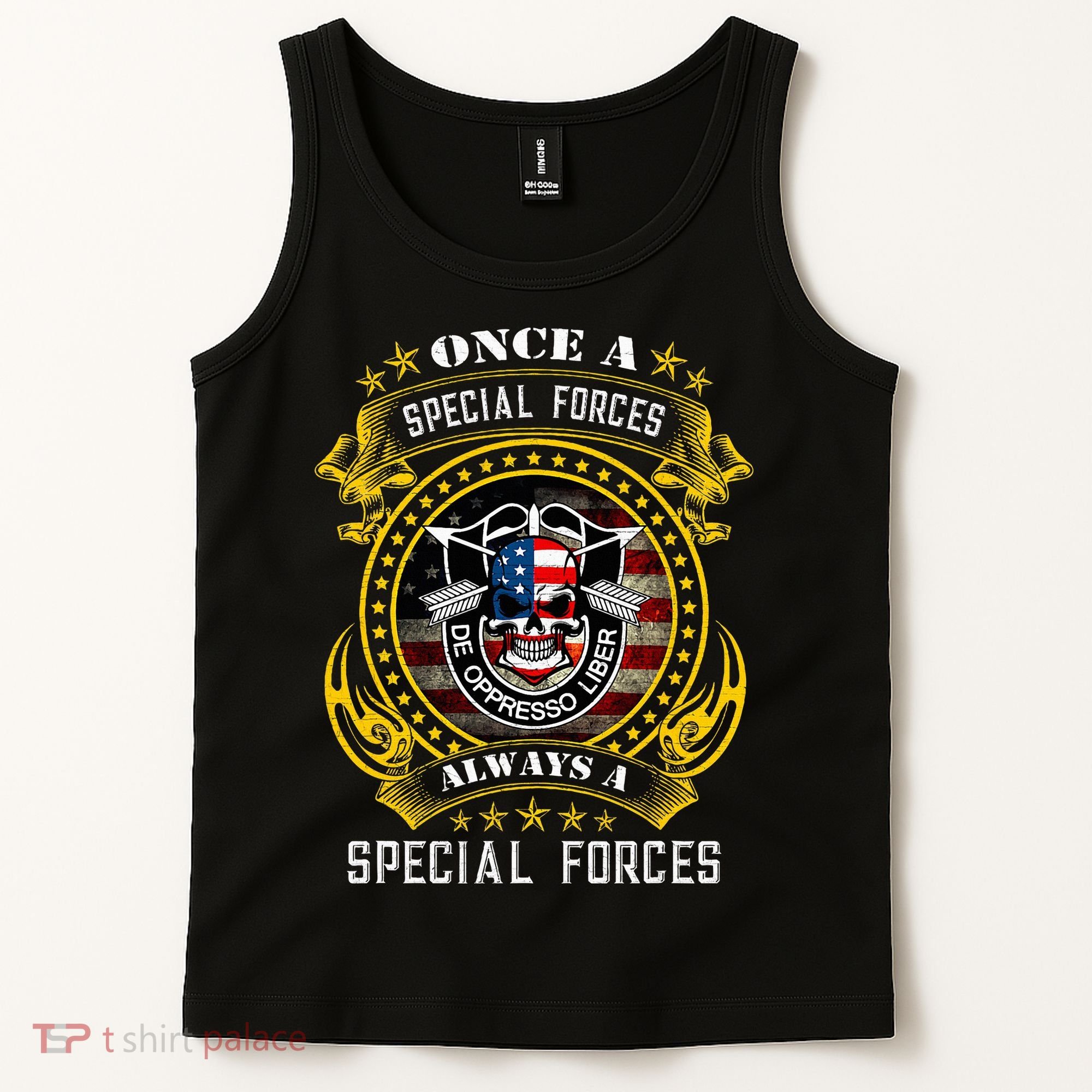 Special Forces De Oppresso Liber Green Beret Skull Tank Top