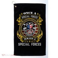 Special Forces De Oppresso Liber Green Beret Skull Golf Towel thumb 0