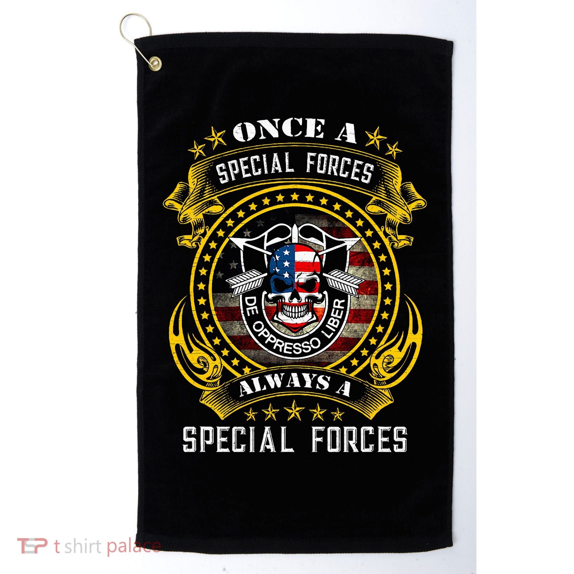 Special Forces De Oppresso Liber Green Beret Skull Golf Towel