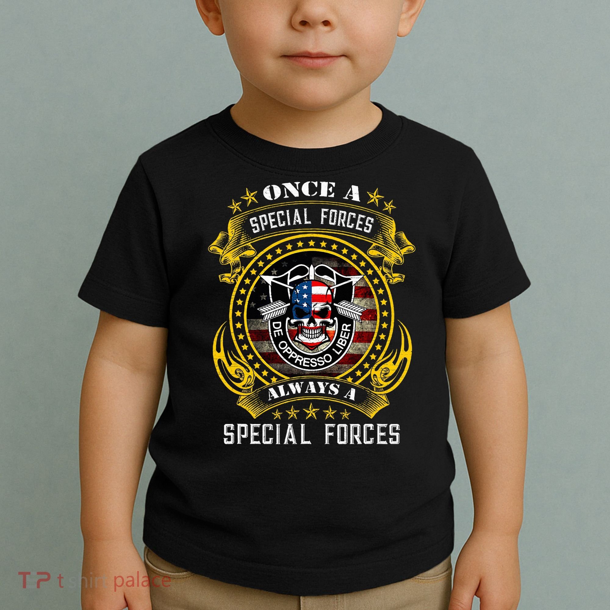 Special Forces De Oppresso Liber Green Beret Skull Toddler T-Shirt