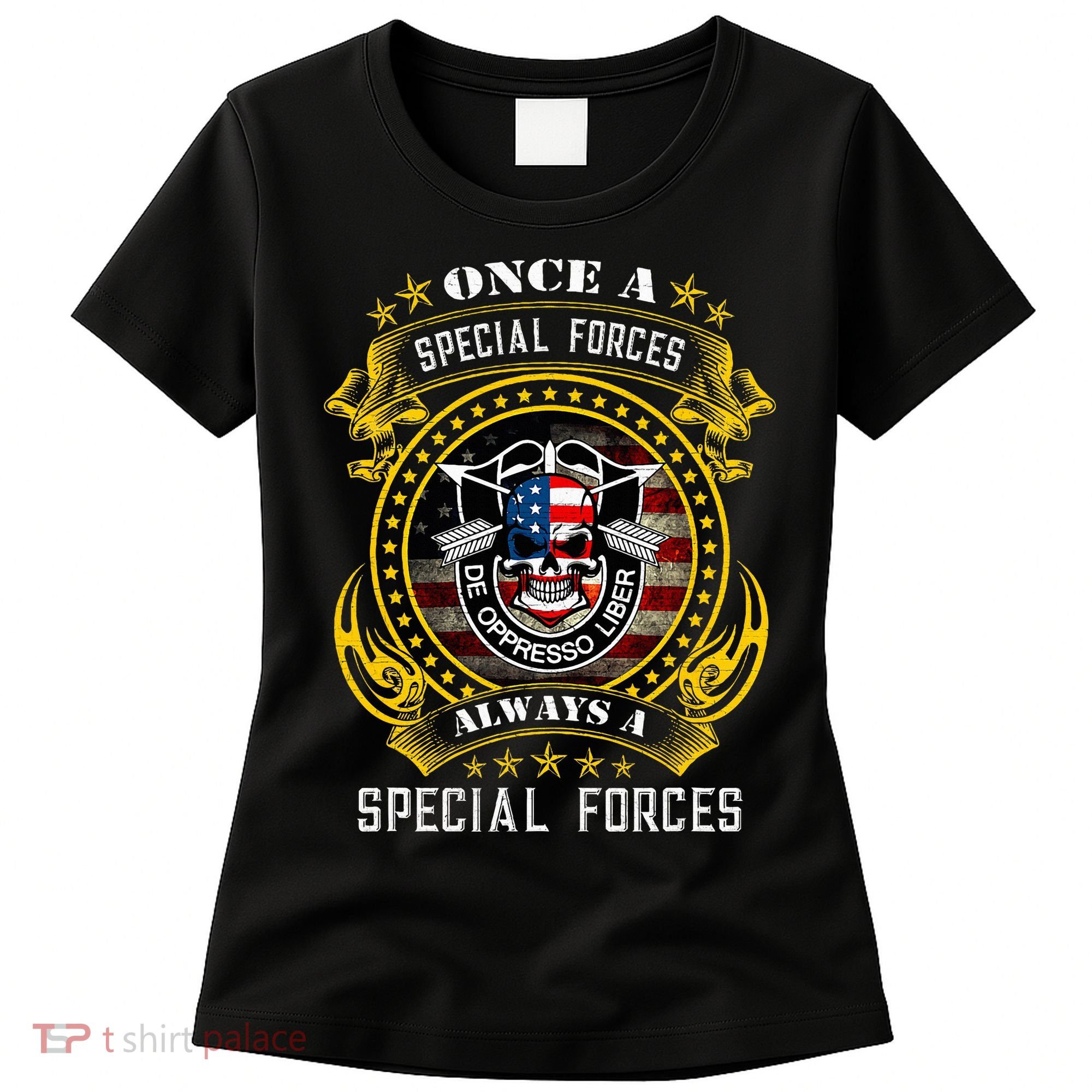 Special Forces De Oppresso Liber Green Beret Skull Women's T-Shirt