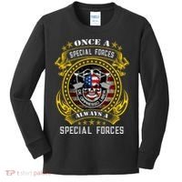 Special Forces De Oppresso Liber Green Beret Skull Kids Long Sleeve Shirt thumb 0