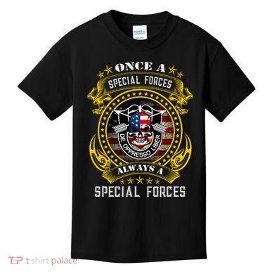 Special Forces De Oppresso Liber Green Beret Skull Kids T-Shirt