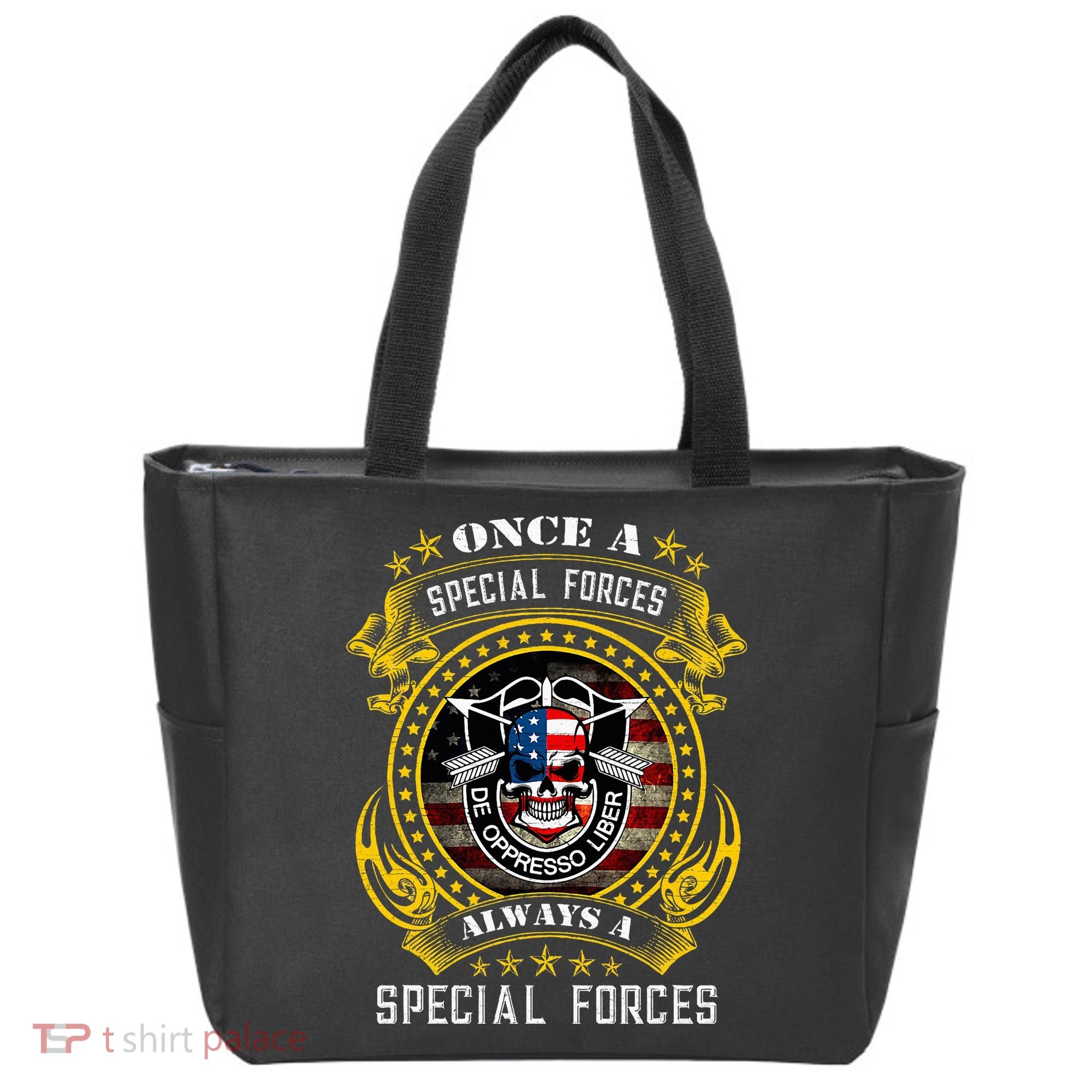 Special Forces De Oppresso Liber Green Beret Skull Tote Bag