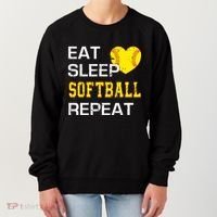 Softball Funny Eat Sleep Softball Repeat Softball Gift Women's Sweatshirt thumb 0