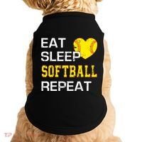 Softball Funny Eat Sleep Softball Repeat Softball Gift Doggie Tank thumb 0