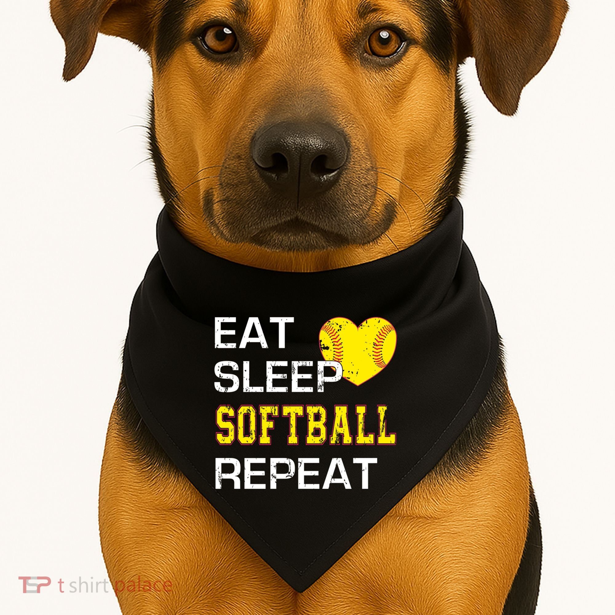 Softball Funny Eat Sleep Softball Repeat Softball Gift USA-Made Doggie Bandana