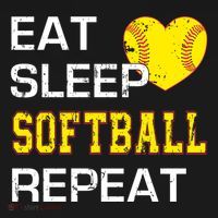 Softball Funny Eat Sleep Softball Repeat Softball Gift Bucket Hat thumb 4