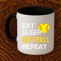 Softball Funny Eat Sleep Softball Repeat Softball Gift Coffee Mug thumb 2