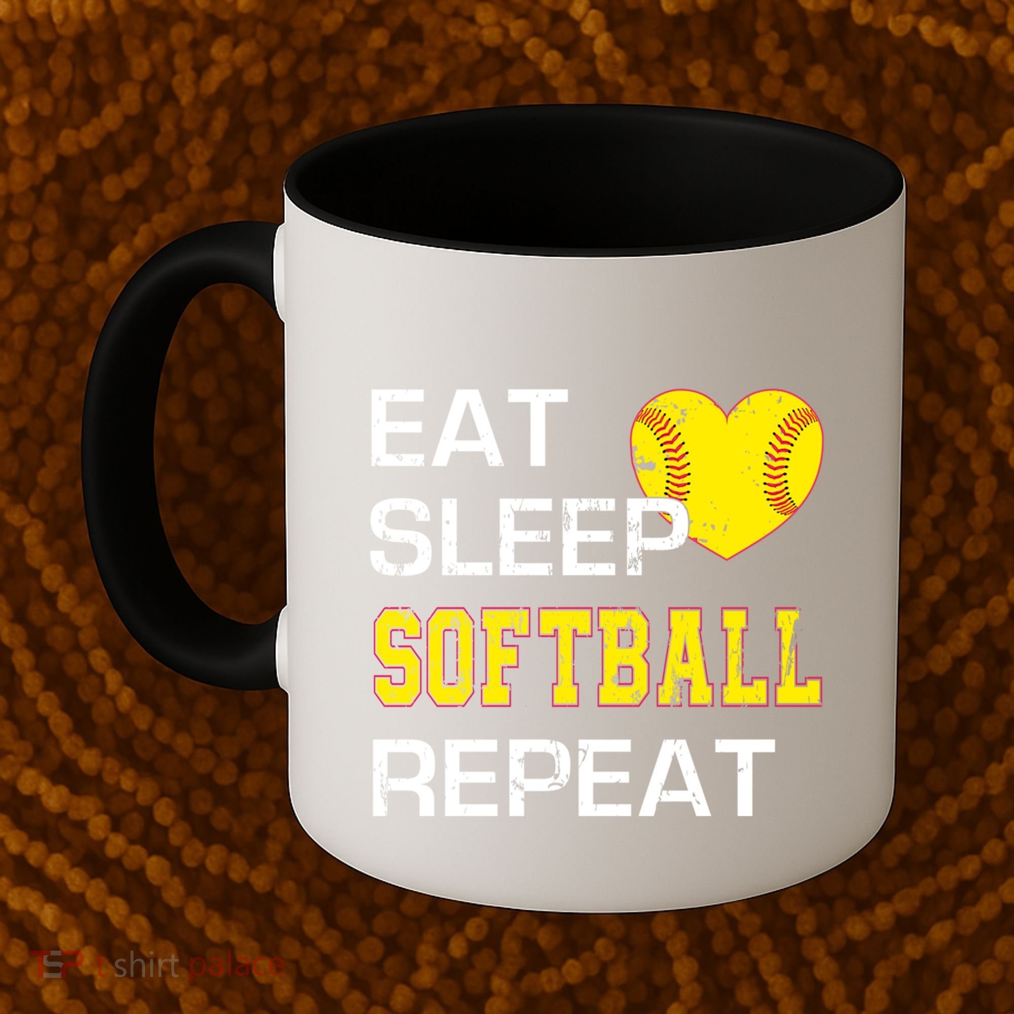 Softball Funny Eat Sleep Softball Repeat Softball Gift Coffee Mug