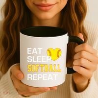 Softball Funny Eat Sleep Softball Repeat Softball Gift Coffee Mug thumb 3