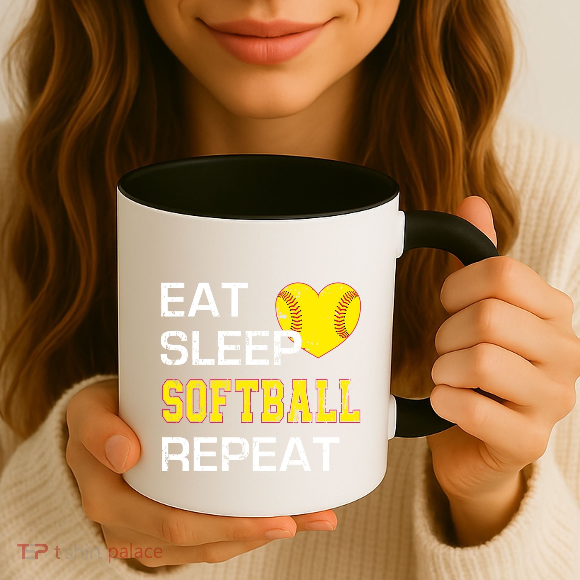 Softball Funny Eat Sleep Softball Repeat Softball Gift Coffee Mug