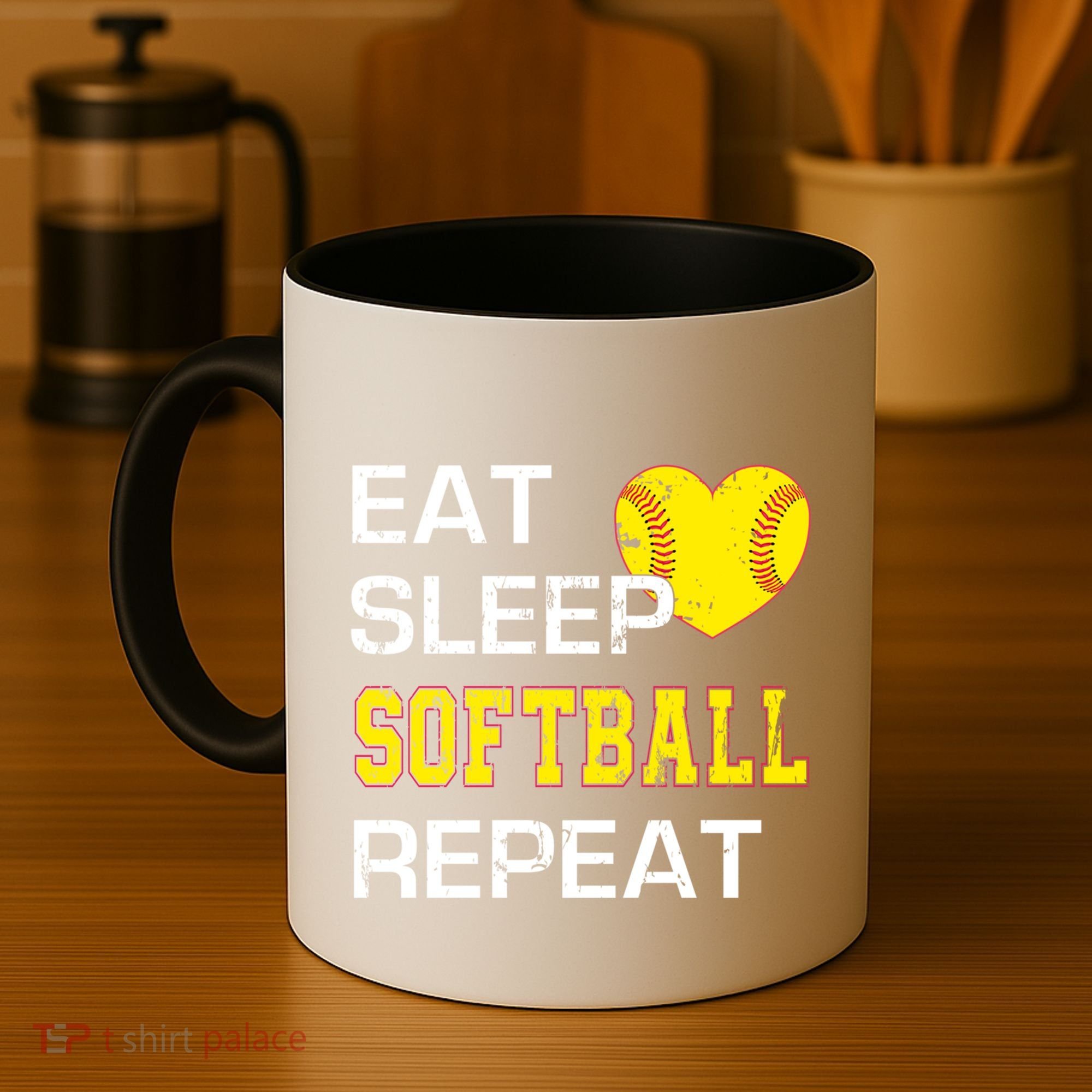 Softball Funny Eat Sleep Softball Repeat Softball Gift Coffee Mug