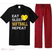 Softball Funny Eat Sleep Softball Repeat Softball Gift Pajama Set thumb 0