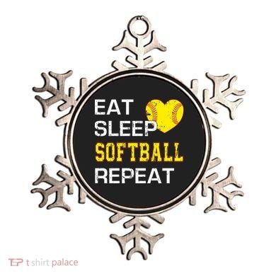 Softball Funny Eat Sleep Softball Repeat Softball Gift Ornament