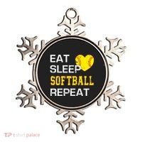 Softball Funny Eat Sleep Softball Repeat Softball Gift Ornament thumb 0