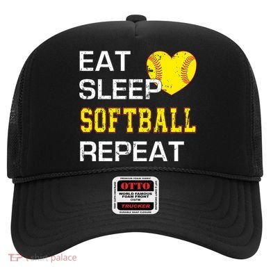 Softball Funny Eat Sleep Softball Repeat Softball Gift Hat