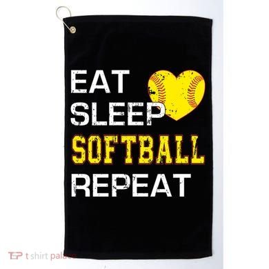 Softball Funny Eat Sleep Softball Repeat Softball Gift Golf Towel
