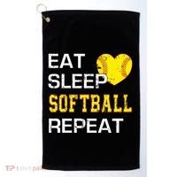 Softball Funny Eat Sleep Softball Repeat Softball Gift Golf Towel thumb 0