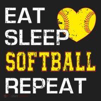 Softball Funny Eat Sleep Softball Repeat Softball Gift Golf Towel thumb 3