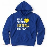 Softball Funny Eat Sleep Softball Repeat Softball Gift Hoodie thumb 0