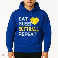 Softball Funny Eat Sleep Softball Repeat Softball Gift Hoodie thumb 2