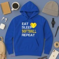 Softball Funny Eat Sleep Softball Repeat Softball Gift Hoodie thumb 3