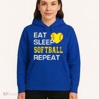 Softball Funny Eat Sleep Softball Repeat Softball Gift Hoodie thumb 5