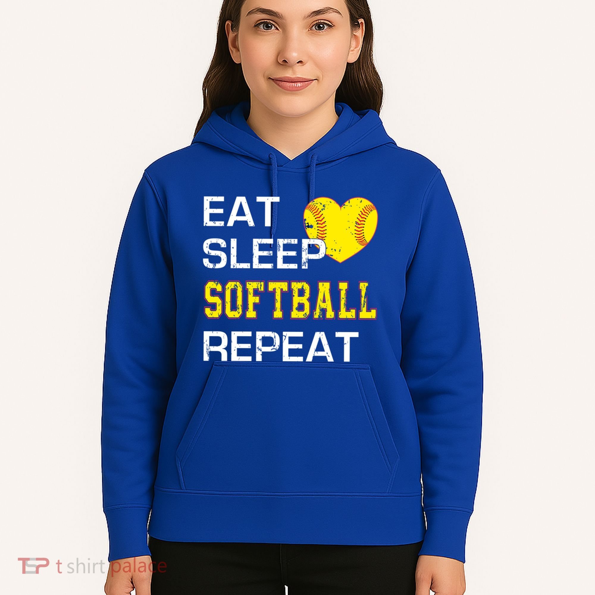 Softball Funny Eat Sleep Softball Repeat Softball Gift Hoodie