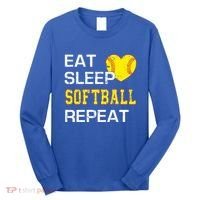 Softball Funny Eat Sleep Softball Repeat Softball Gift Long Sleeve Shirt thumb 0