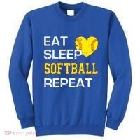 Softball Funny Eat Sleep Softball Repeat Softball Gift Sweatshirt thumb 0