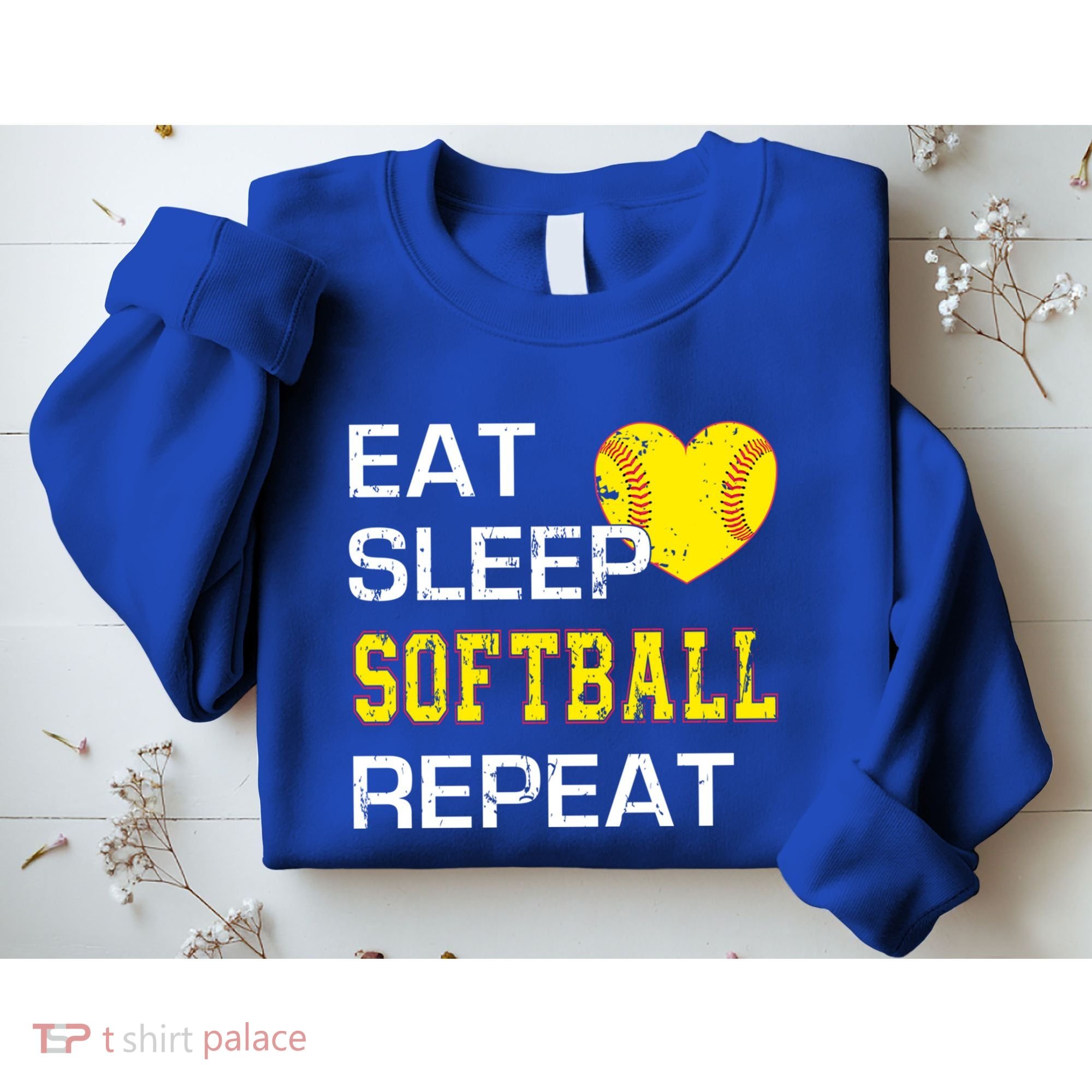 Softball Funny Eat Sleep Softball Repeat Softball Gift Sweatshirt