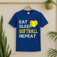 Softball Funny Eat Sleep Softball Repeat Softball Gift T-Shirt thumb 2