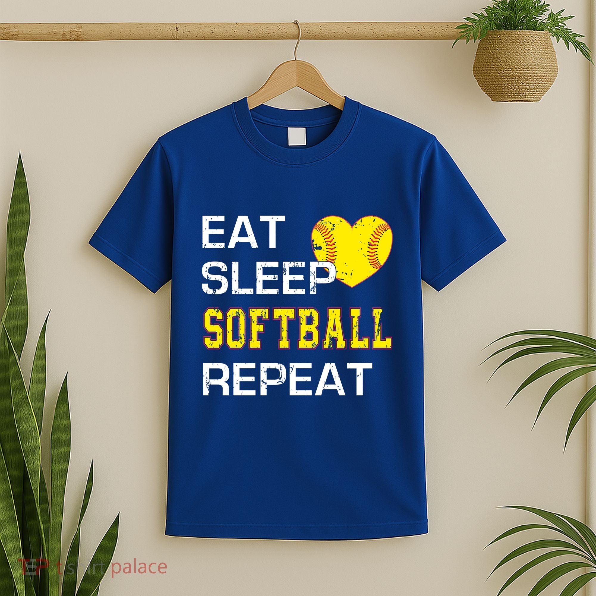 Softball Funny Eat Sleep Softball Repeat Softball Gift T-Shirt