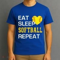 Softball Funny Eat Sleep Softball Repeat Softball Gift T-Shirt thumb 3