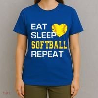 Softball Funny Eat Sleep Softball Repeat Softball Gift T-Shirt thumb 4