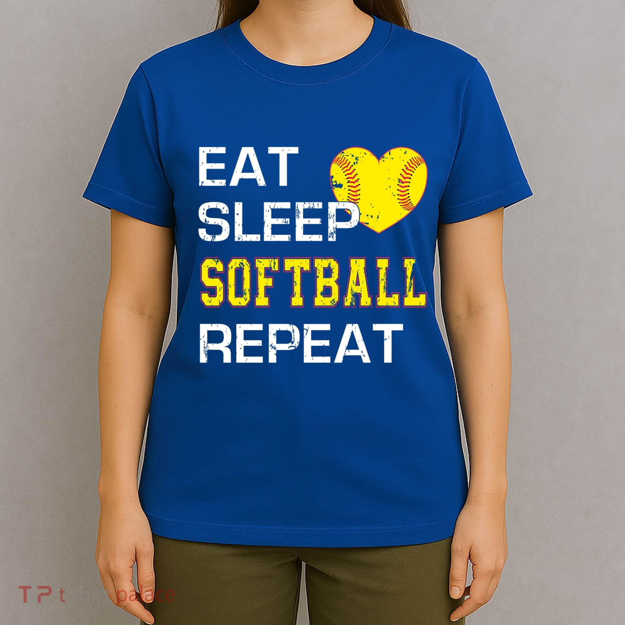 Softball Funny Eat Sleep Softball Repeat Softball Gift T-Shirt
