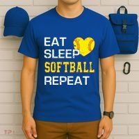Softball Funny Eat Sleep Softball Repeat Softball Gift T-Shirt thumb 6