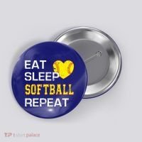 Softball Funny Eat Sleep Softball Repeat Softball Gift Button thumb 0