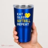 Softball Funny Eat Sleep Softball Repeat Softball Gift Tumbler thumb 2