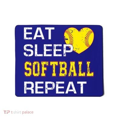 Softball Funny Eat Sleep Softball Repeat Softball Gift Mousepad