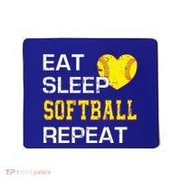 Softball Funny Eat Sleep Softball Repeat Softball Gift Mousepad thumb 0