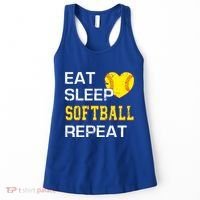 Softball Funny Eat Sleep Softball Repeat Softball Gift Women's Tank Top thumb 0