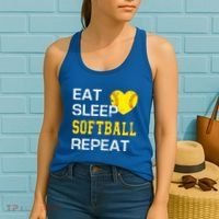 Softball Funny Eat Sleep Softball Repeat Softball Gift Women's Tank Top thumb 2