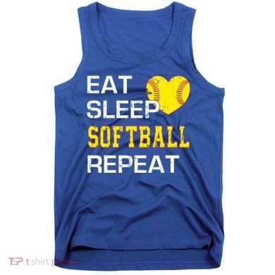 Softball Funny Eat Sleep Softball Repeat Softball Gift Tank Top