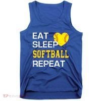 Softball Funny Eat Sleep Softball Repeat Softball Gift Tank Top thumb 0