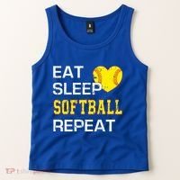 Softball Funny Eat Sleep Softball Repeat Softball Gift Tank Top thumb 2