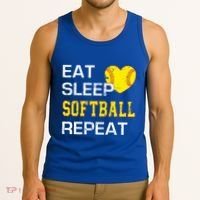 Softball Funny Eat Sleep Softball Repeat Softball Gift Tank Top thumb 3